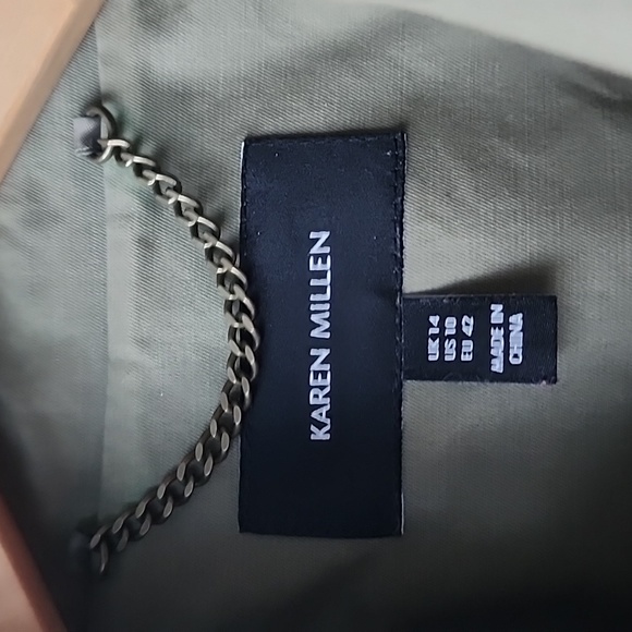 Karen Millen Cotton Blend Double Breasted Belted Short Trench Jacket Coat - Picture 6 of 9